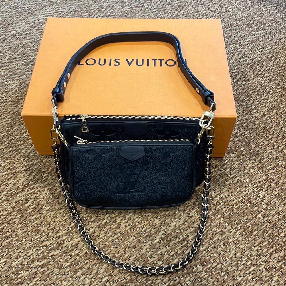 Louis Vuitton Multi Pochette Accessoires - Black Monogram Empreinte Leather